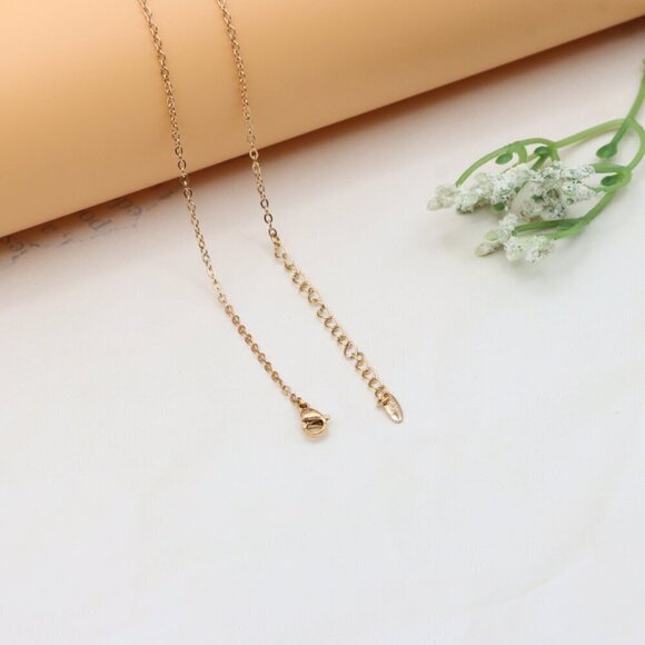 Elegant Rose Gold Pendant Necklace with Dual Ring Design, XPNL0349 - Picture 13 of 13